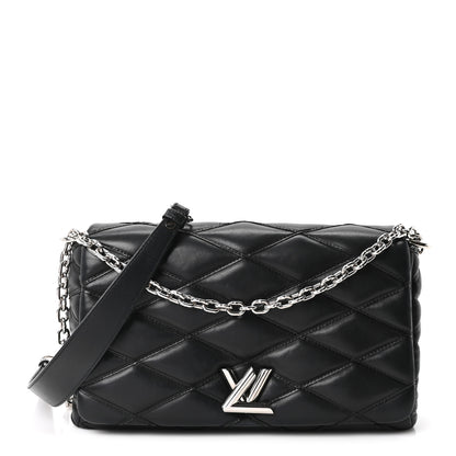 Louis Vuitton Lambskin Malletage GO-14 MM Black 1 of 10