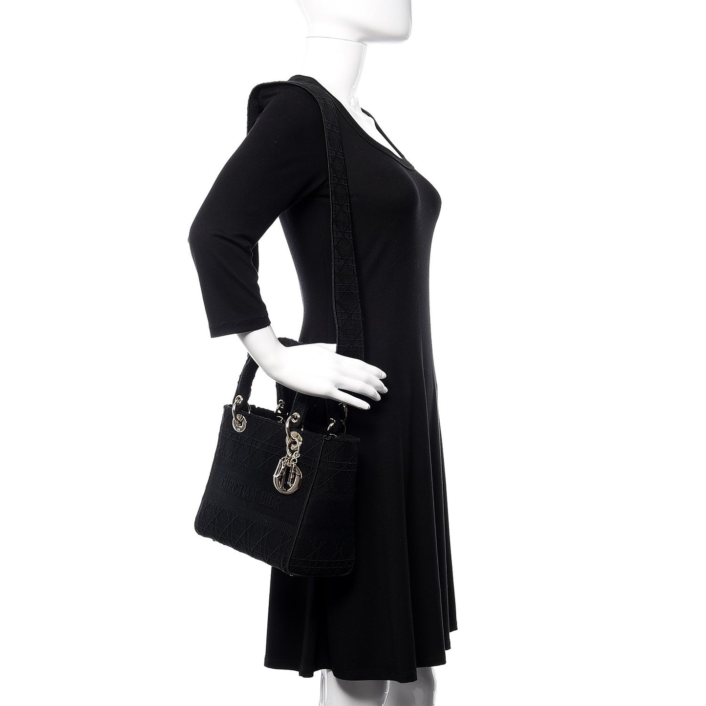 Canvas Cannage Medium Lady D-Lite Black
