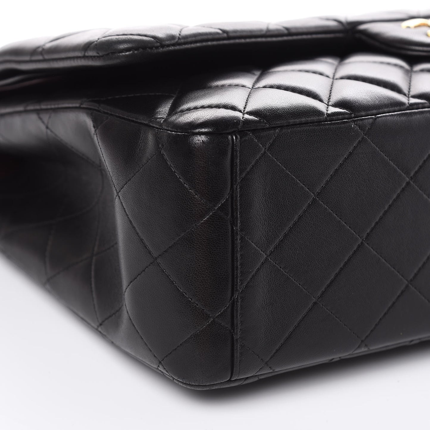 Lambskin Quilted Maxi Double Flap Black