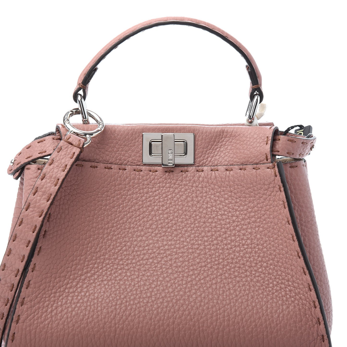 Cuoio Romano Selleria Bi-Color Mini Peekaboo Iconic Satchel English Rose Camelia