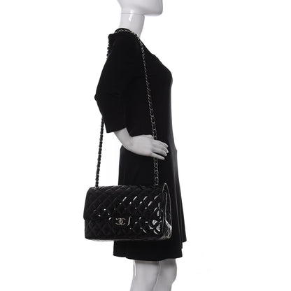 Chanel Patent Quilted Jumbo Double Flap Black 2 of 10