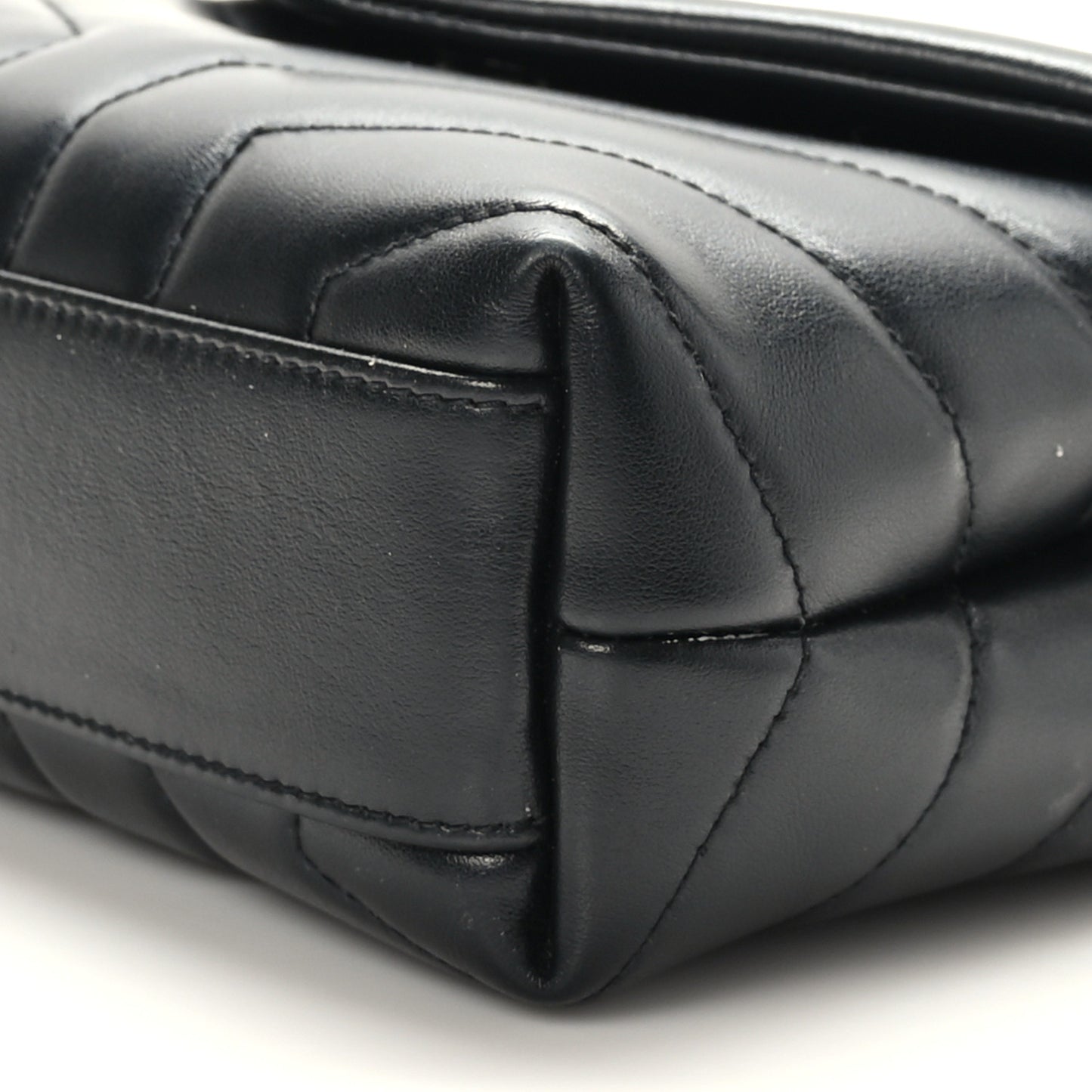 Calfskin Y Quilted Monogram Toy Loulou Crossbody Bag Black