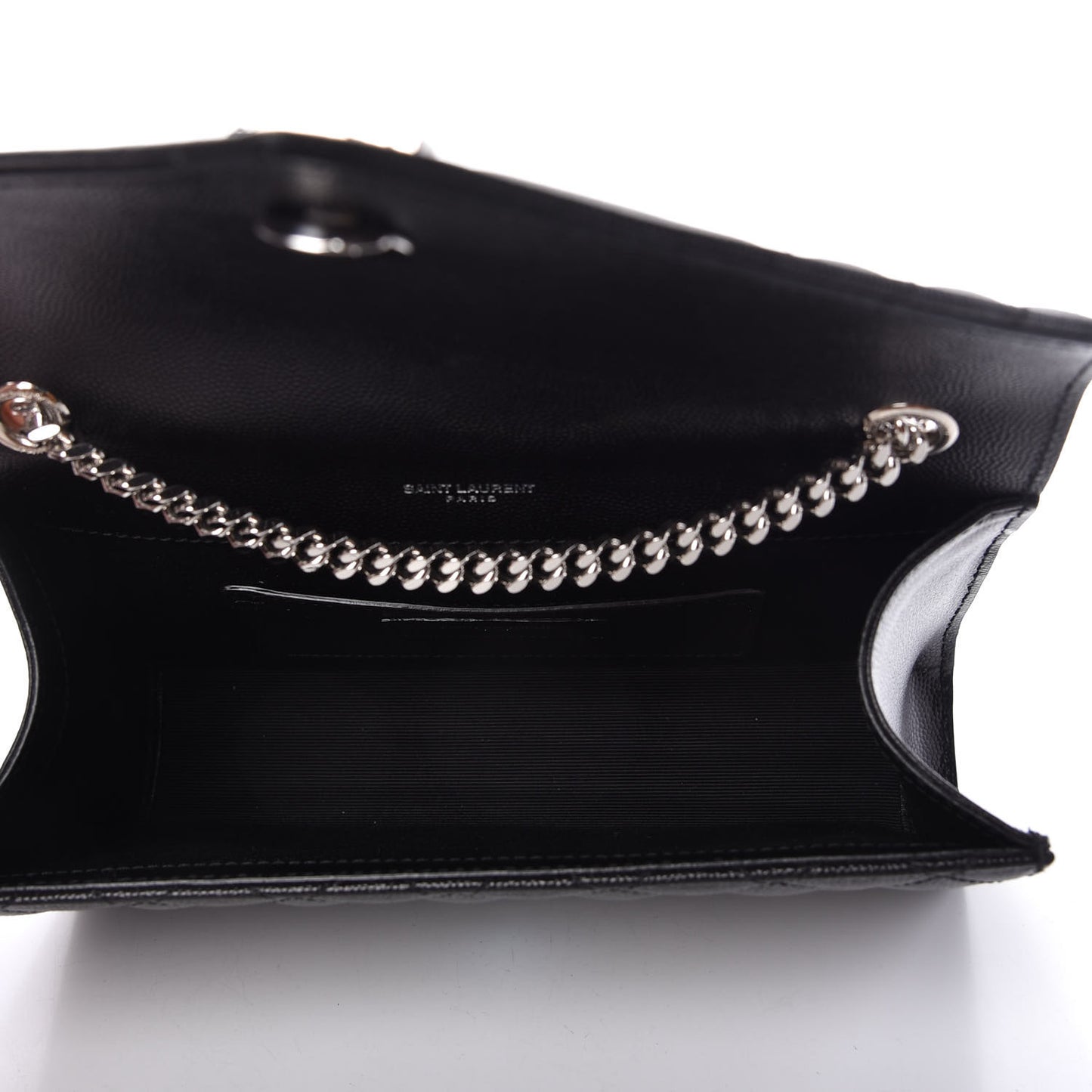 Grain De Poudre Textured Mixed Matelasse Triquilt Small Monogram Satchel Black