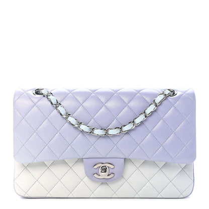 Chanel Perforated Lambskin Quilted Medium Double Flap Light Blue Light Purple White 1 of 9