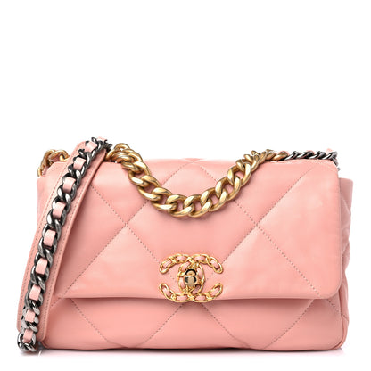 Chanel Goatskin Quilted Medium Chanel 19 Flap Light Pink 1 of 9