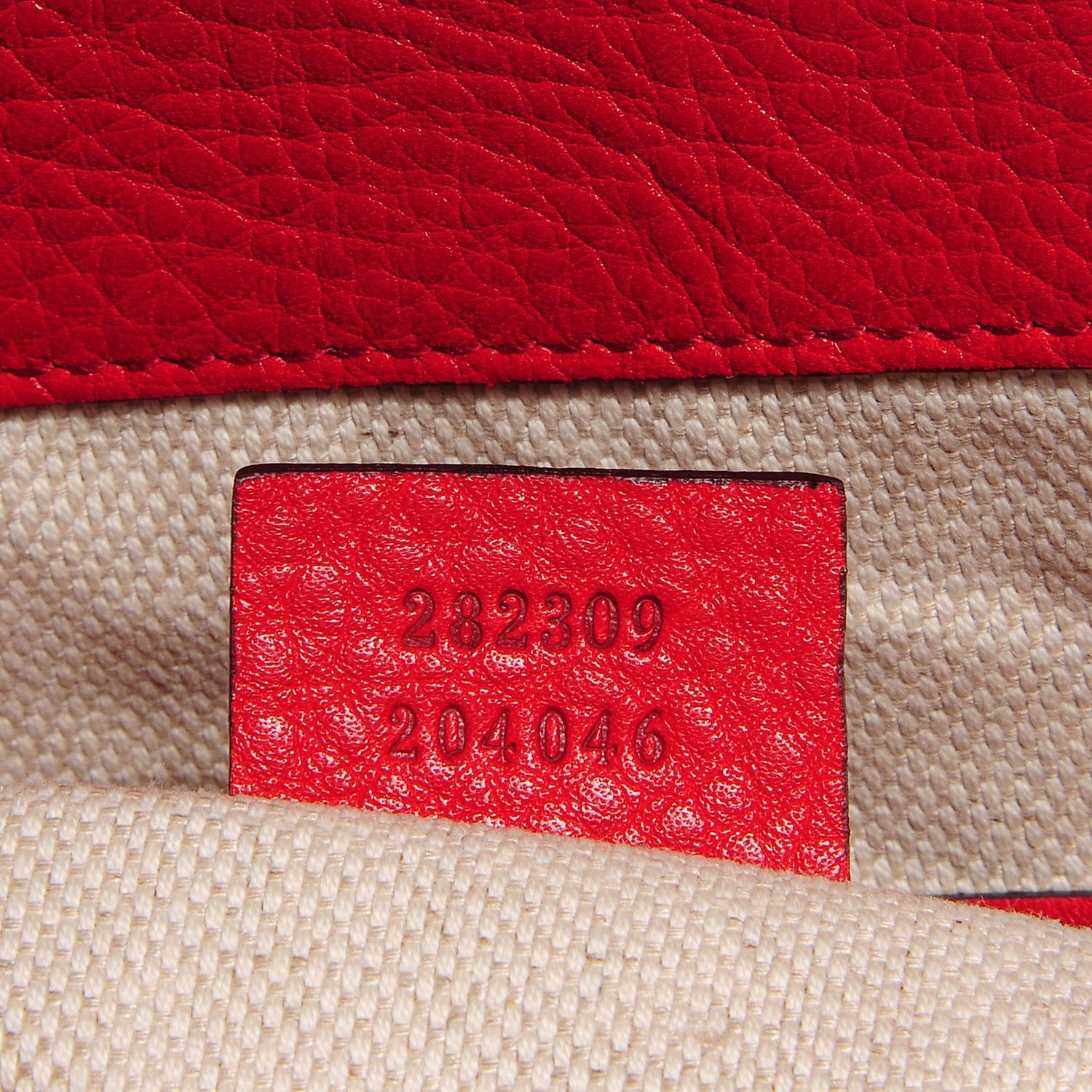 Gucci Pebbled Calfskin Medium Soho Shoulder Bag Red 6 of 9