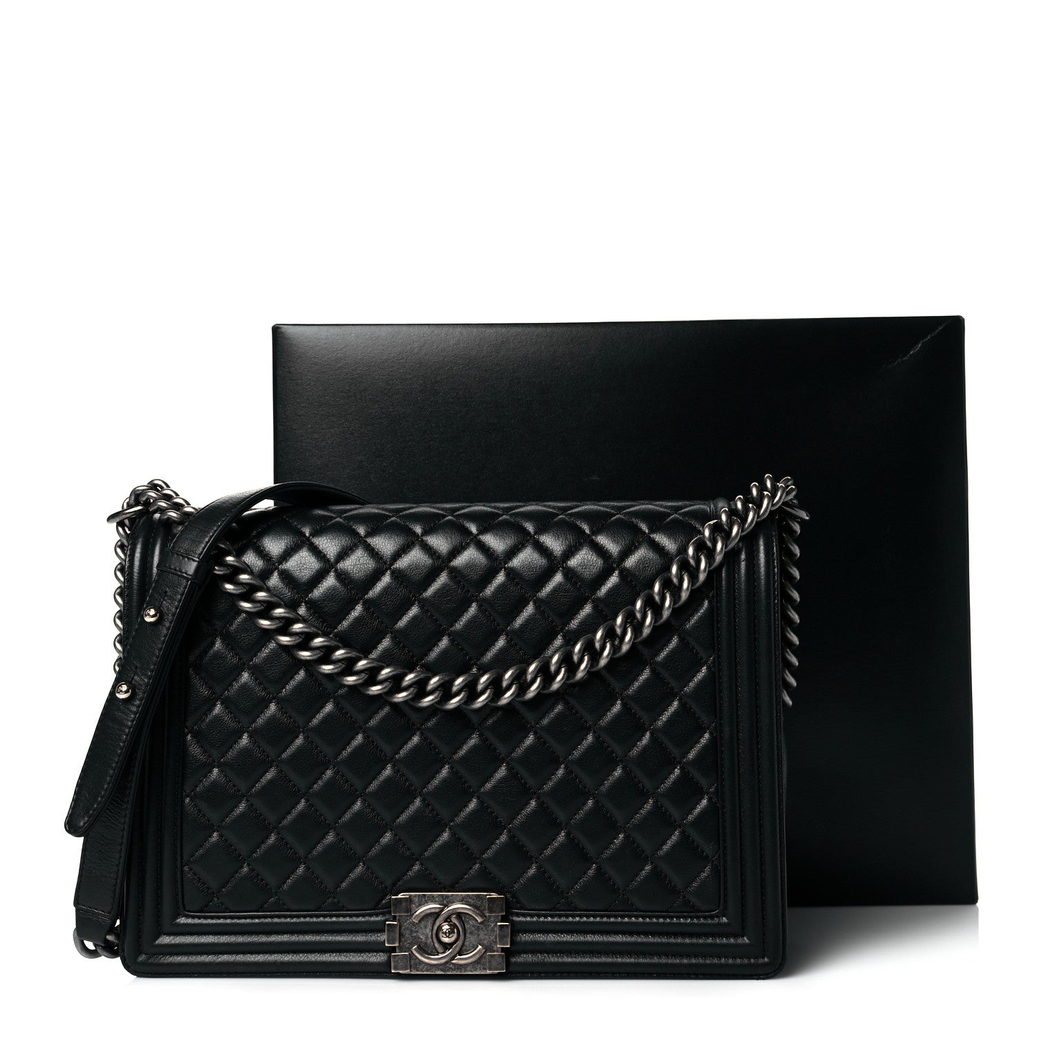 Chanel Calfskin Quilted Large Boy Flap Black 12 of 12