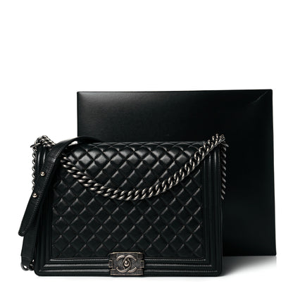 Chanel Calfskin Quilted Large Boy Flap Black 12 of 12