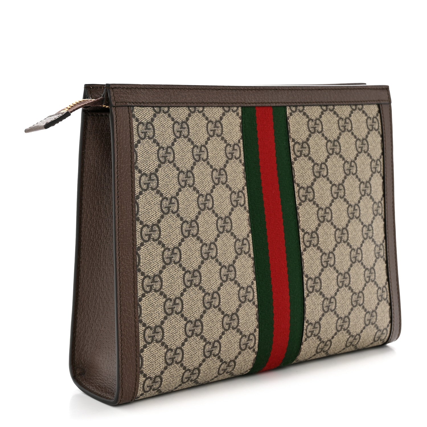 Gucci GG Supreme Monogram Web Ophidia Pouch Brown 3 of 7
