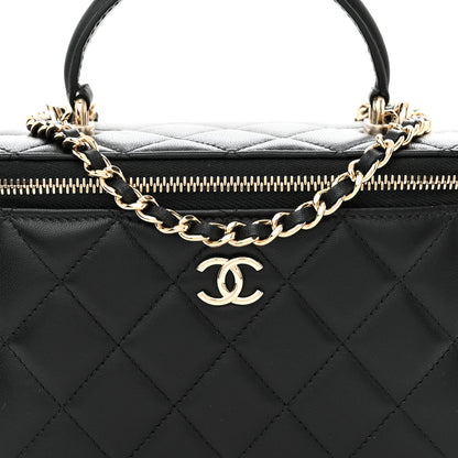 Chanel Lambskin Quilted Small Top Handle Vanity Case With Chain Black 8 of 12