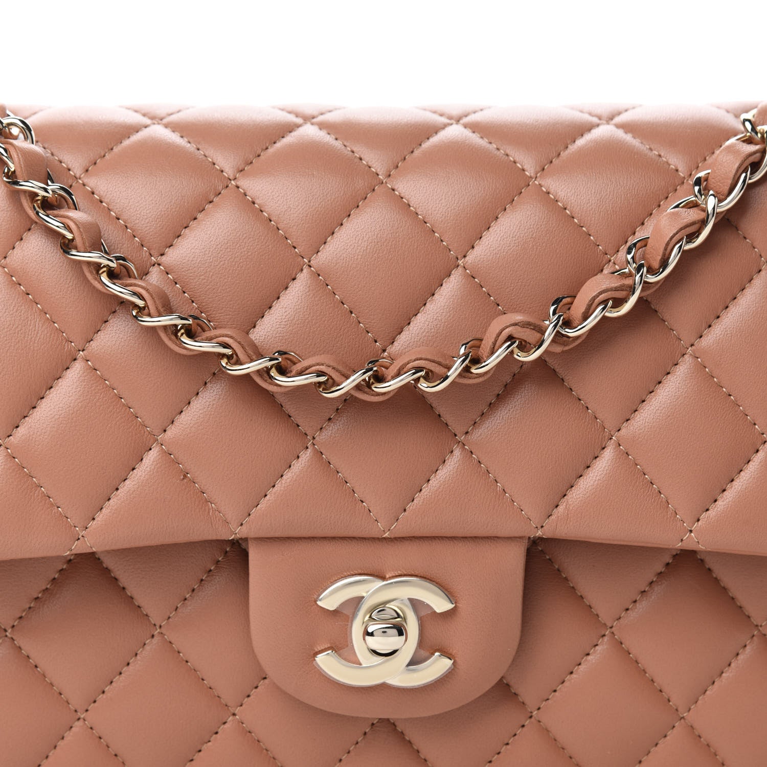 Chanel Lambskin Quilted Medium Double Flap Brown 10 of 10