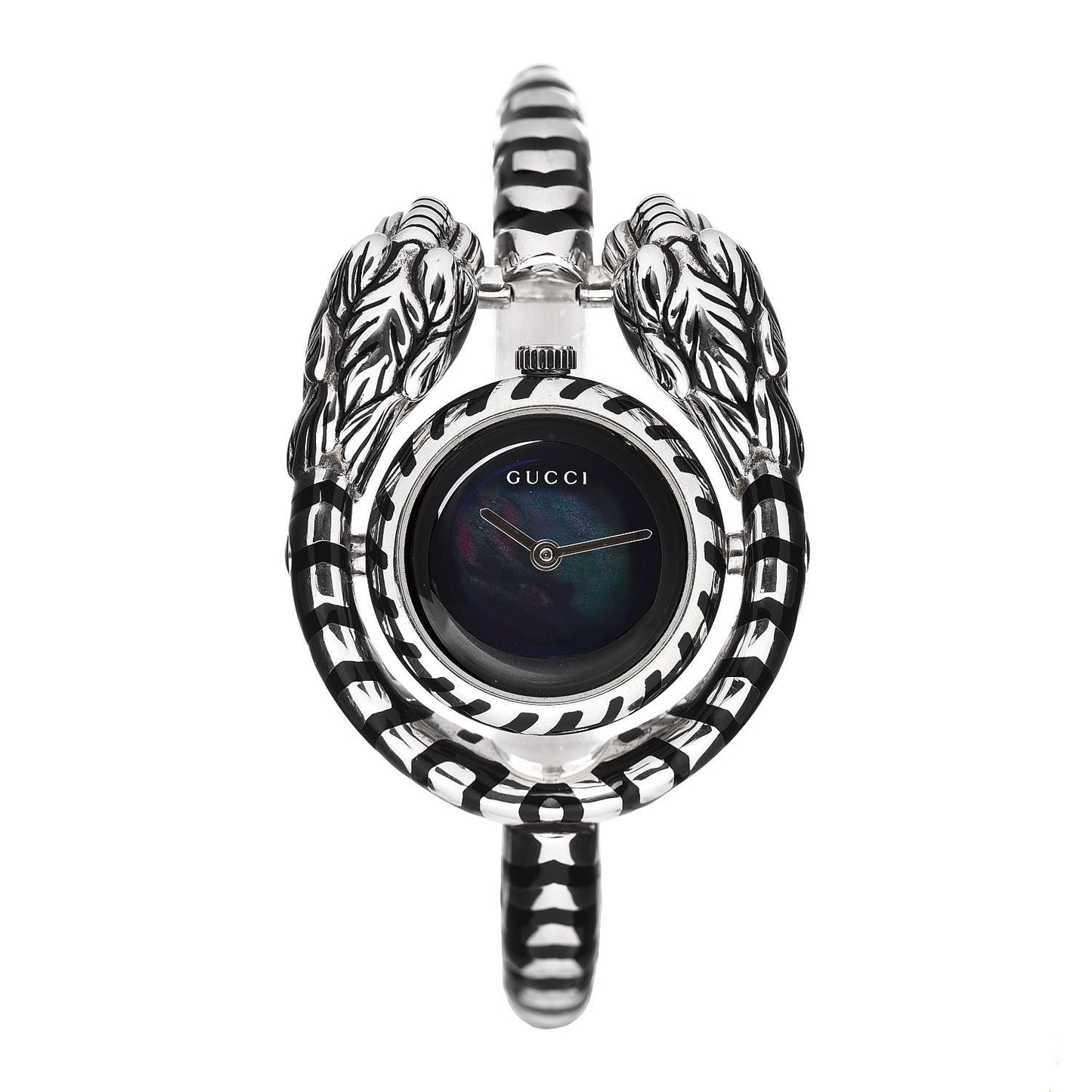 Sterling Silver Black Mother of Pearl 23mm Dionysus Quartz Watch