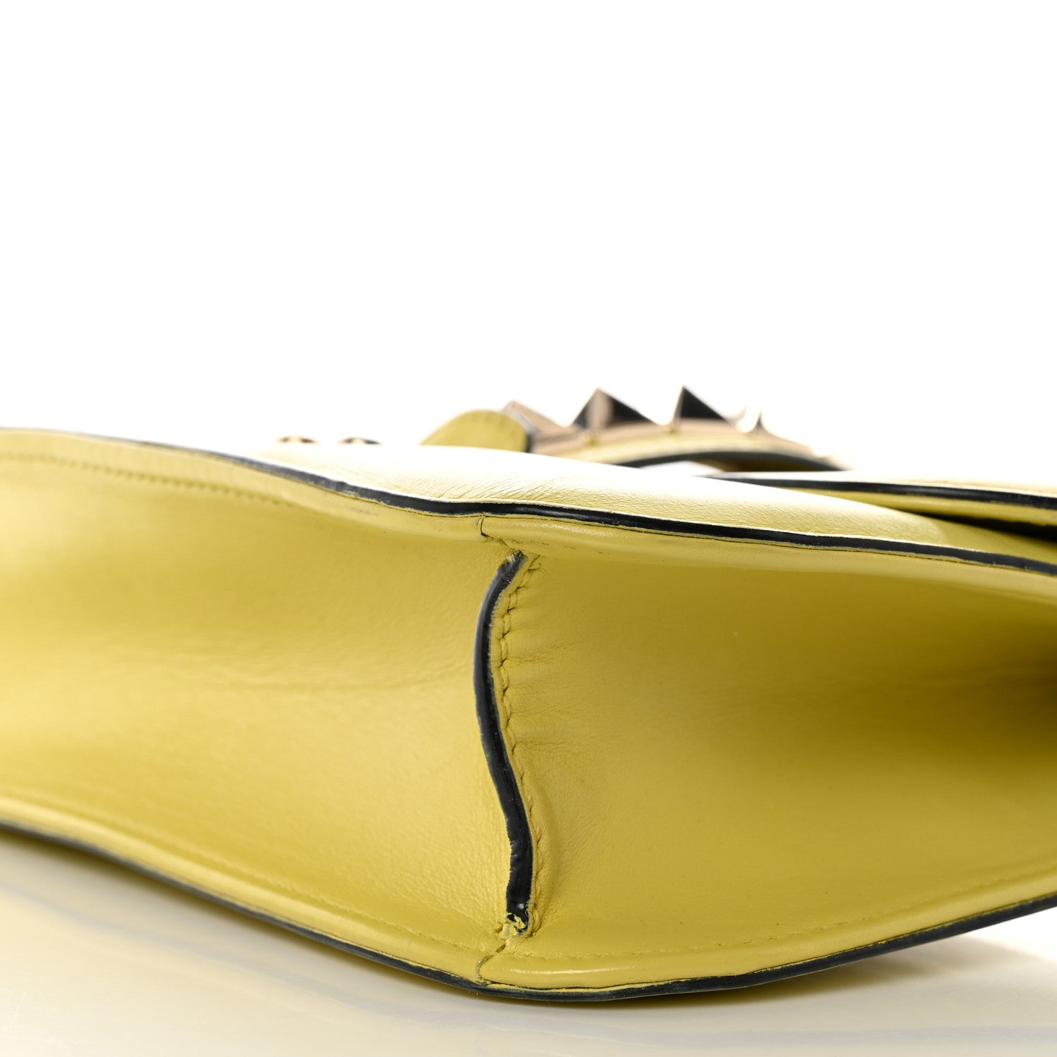 Valentino Garavani Vitello Medium Glam Lock Rockstud Flap Naples Yellow 7 of 15