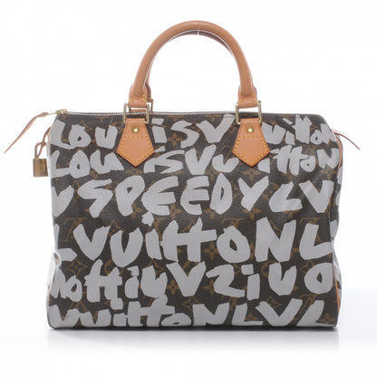 Louis Vuitton Monogram Graffiti Speedy 30 Silver 1 of 8
