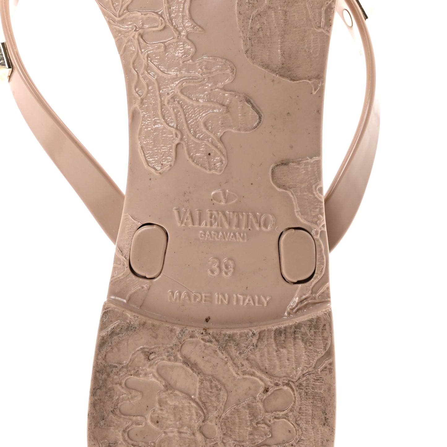 PVC Jelly Rockstud Bow Thong Sandals 39 Poudre