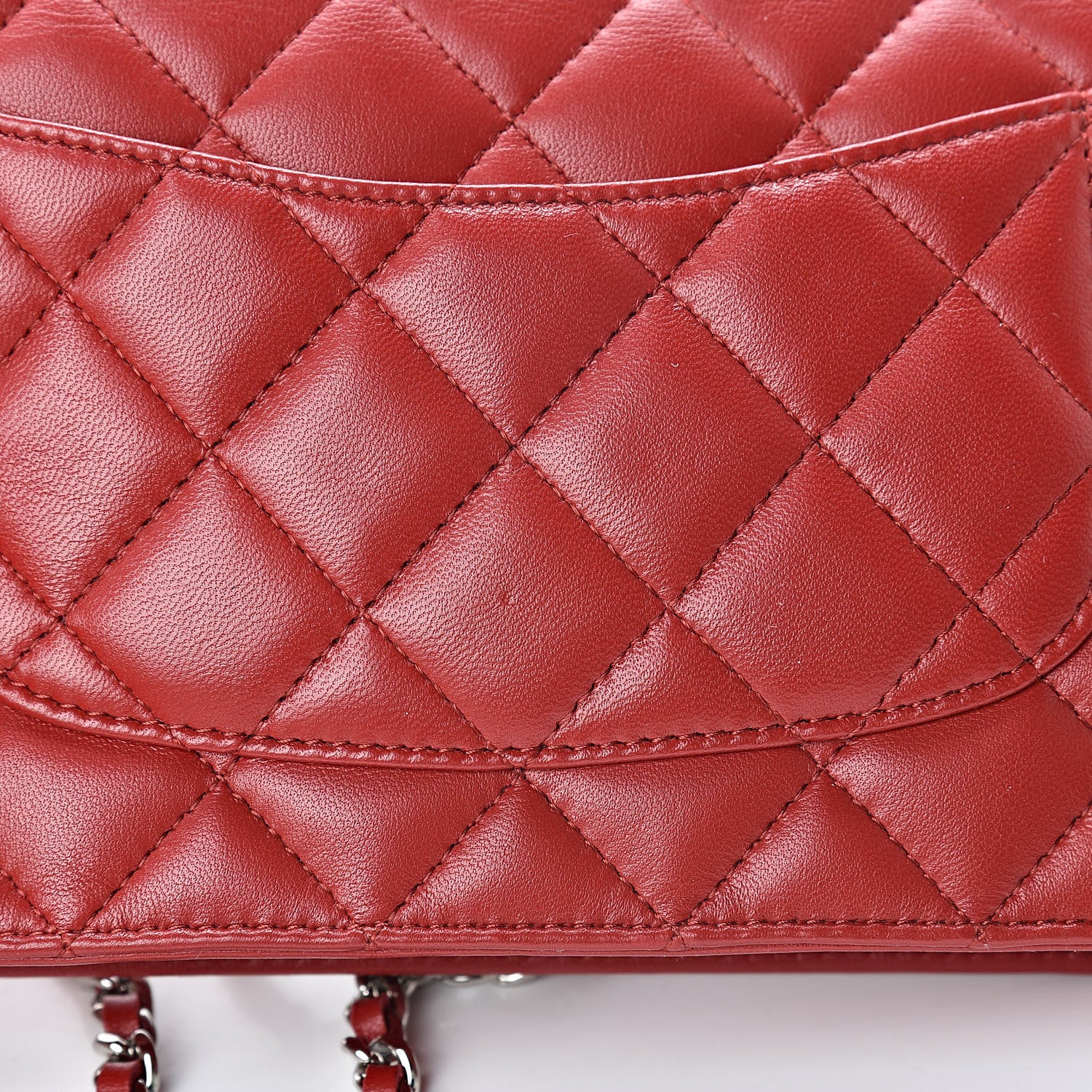 Chanel Lambskin Quilted Wallet On Chain WOC Red 12 of 12