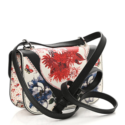 Alexander McQueen Grained Calfskin Flower Printed Small Insignia Flap Ivory Multicolor 3 of 8