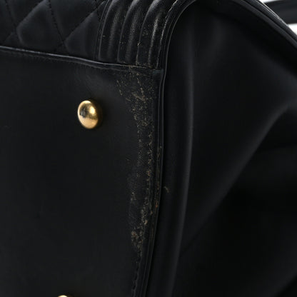 Chanel Calfskin Quilted Boy Shopping Tote Black 12 of 12