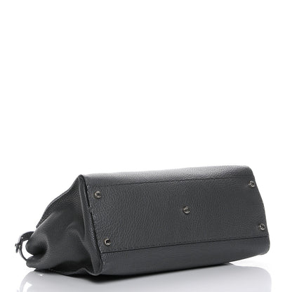 Fendi Cuoio Romano Selleria Bi-Color Large Peekaboo Iconic Satchel Asfalto Latte 5 of 8