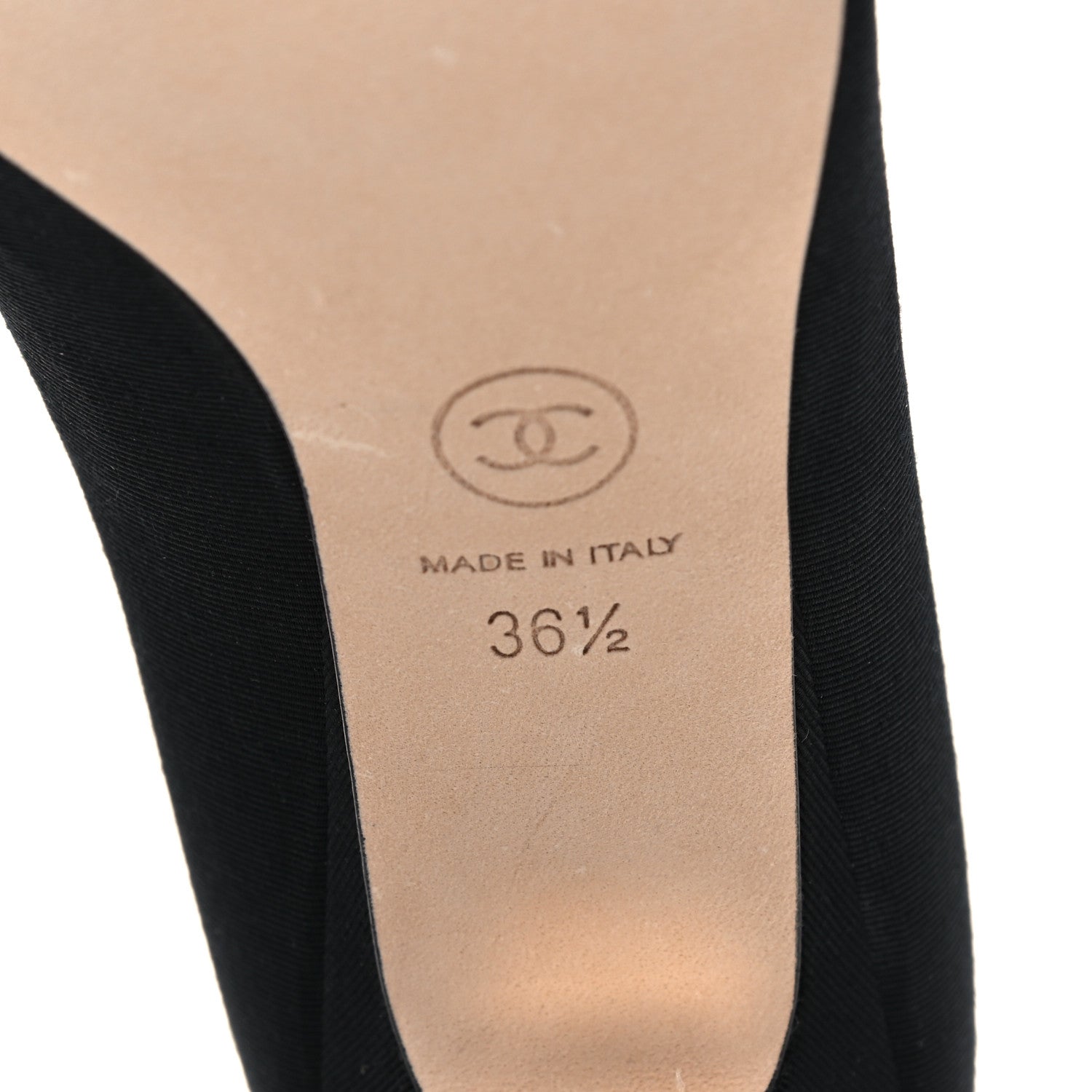 Chanel Grosgrain Cap Toe CC Pumps 36.5 Black 6 of 9