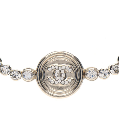 Chanel Crystal CC Chain Short Necklace Gold 4 of 5