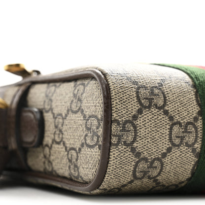 Gucci GG Supreme Monogram Web Mini Ophidia Messenger Brown 9 of 10