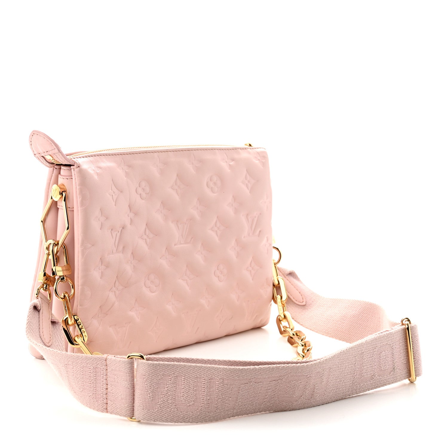 Louis Vuitton Lambskin Embossed Monogram Coussin PM Rose 3 of 11