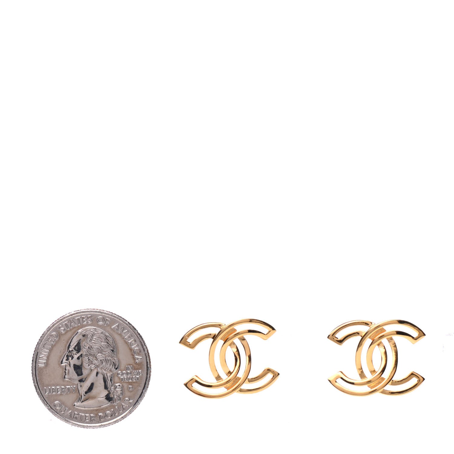 Chanel Metal Obazine CC Earrings Gold 2 of 5