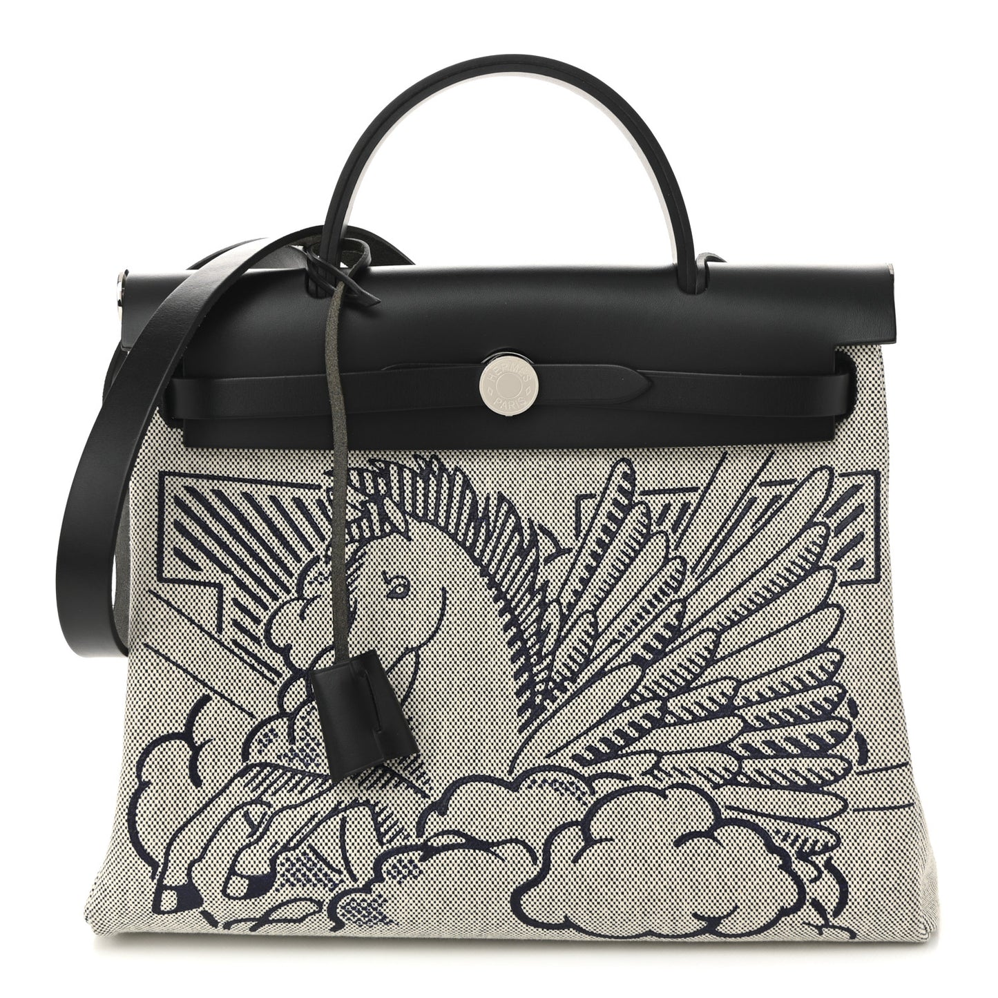 Vache Hunter Toile H Pegase Pop Herbag Zip Retourne 31 PM Bleu Indigo Ecru Black