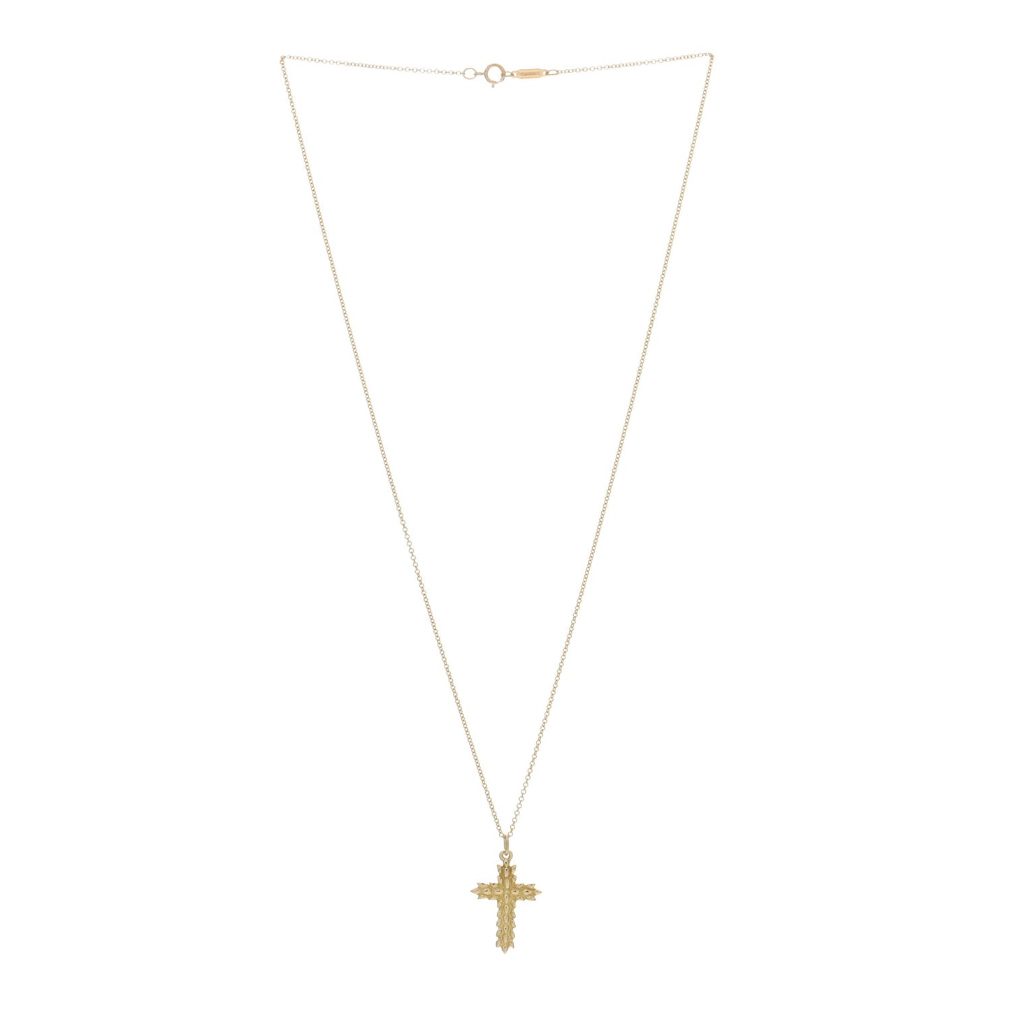 18K Yellow Gold Cross Pendant Necklace