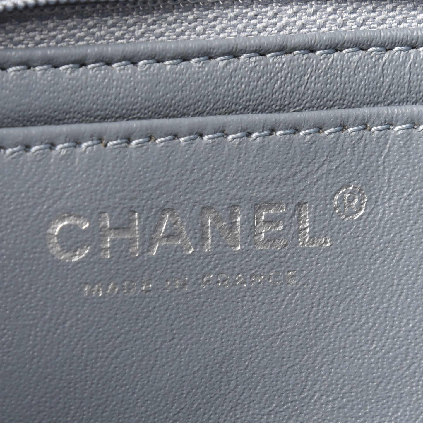 Lambskin Diagonal CC Chain Flap Light Blue