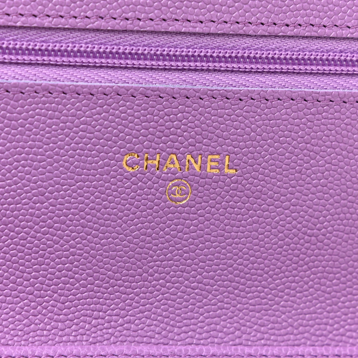 Caviar Quilted Wallet On Chain WOC Purple