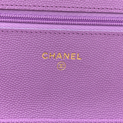 Chanel Caviar Quilted Wallet On Chain WOC Purple 6 of 11