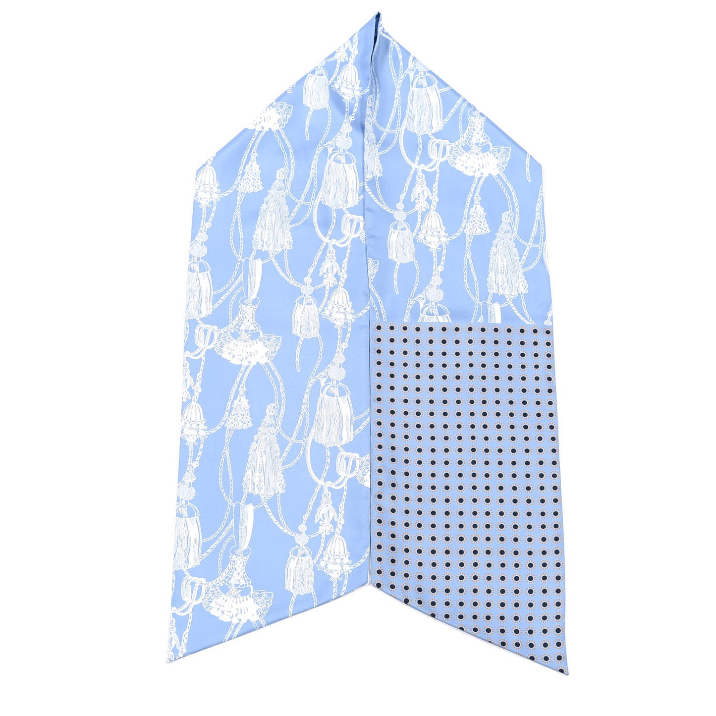 Silk Passementerie Maxi Twilly Cut Lavande Marine White