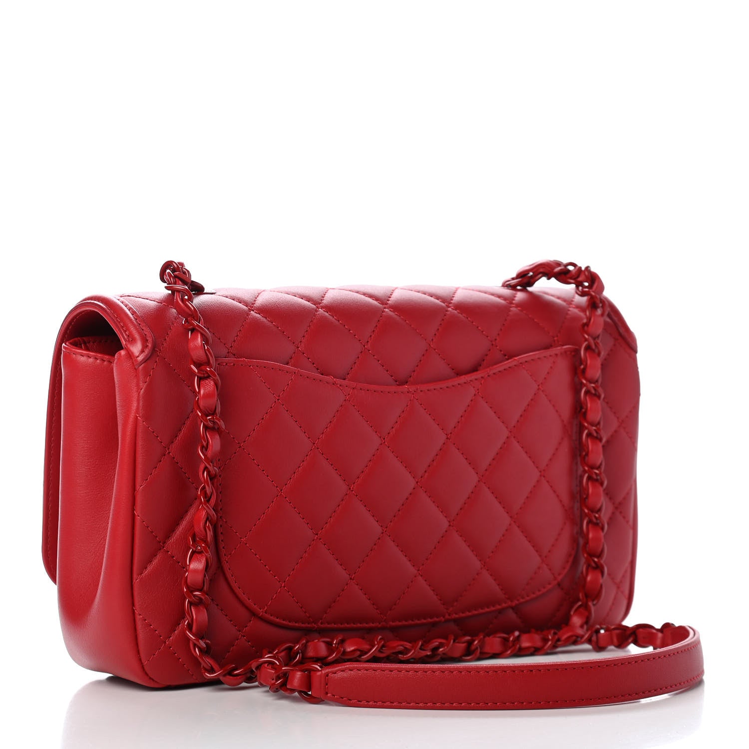 Chanel Calfskin Quilted Medium CC Filigree Flap Red 3 of 9