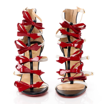 Christian Louboutin Patent Shiny Nappa Denim Girlistrappy 100 Sandals 39.5 Multicolor 2 of 9