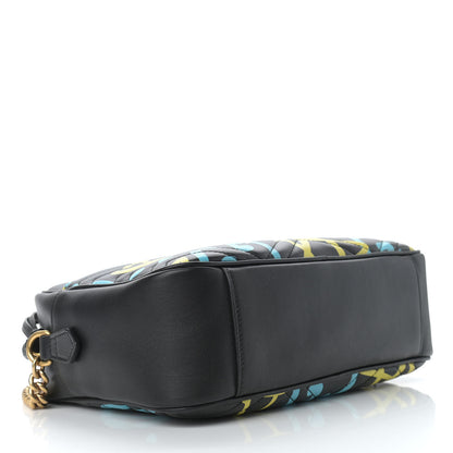 Gucci Calfskin Matelasse GucciGhost Medium GG Marmont Chain Shoulder Bag Black New Acquamarine 4 of 9