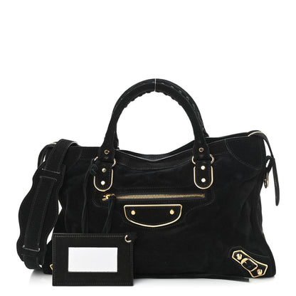Balenciaga Baby Daim Gold Metallic Edge Hardware City Black 1 of 9