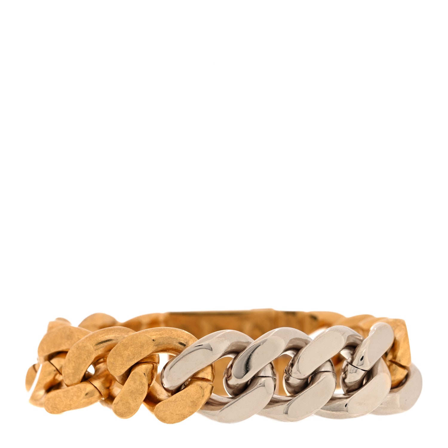 Saint Laurent Metal Two Tone Chain Link Bracelet Gold 3 of 5