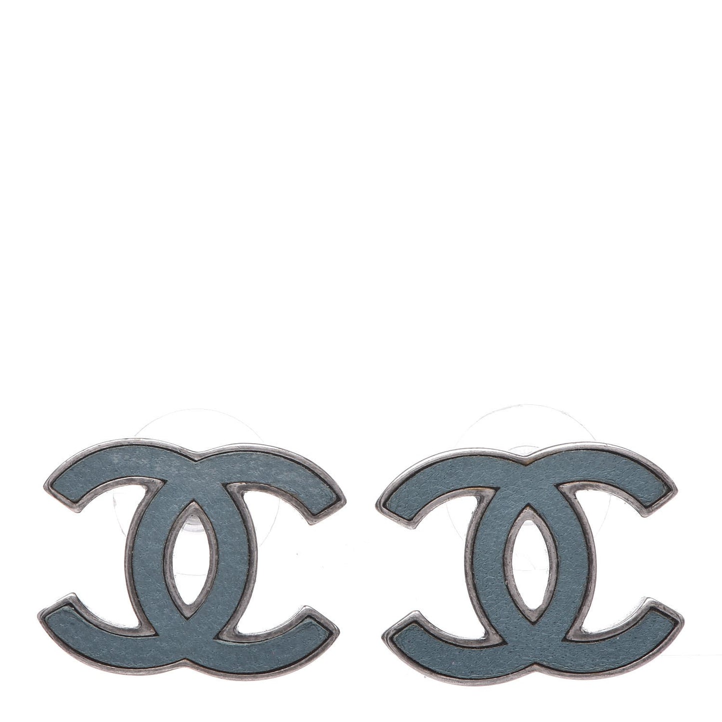 Lambskin CC Earrings Blue