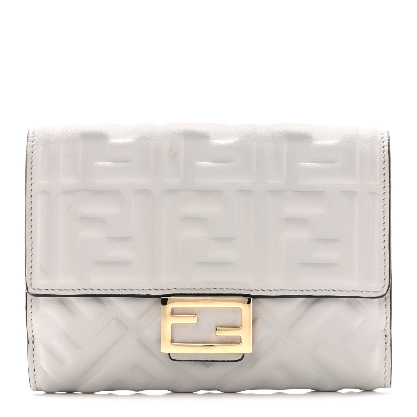 Nappa Matisse FF Embossed Medium Wallet Ghiaia
