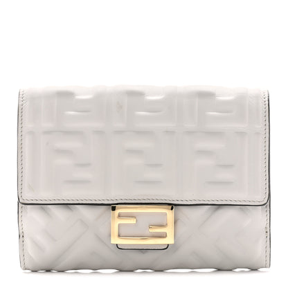 Fendi Nappa Matisse FF Embossed Medium Wallet Ghiaia 1 of 7