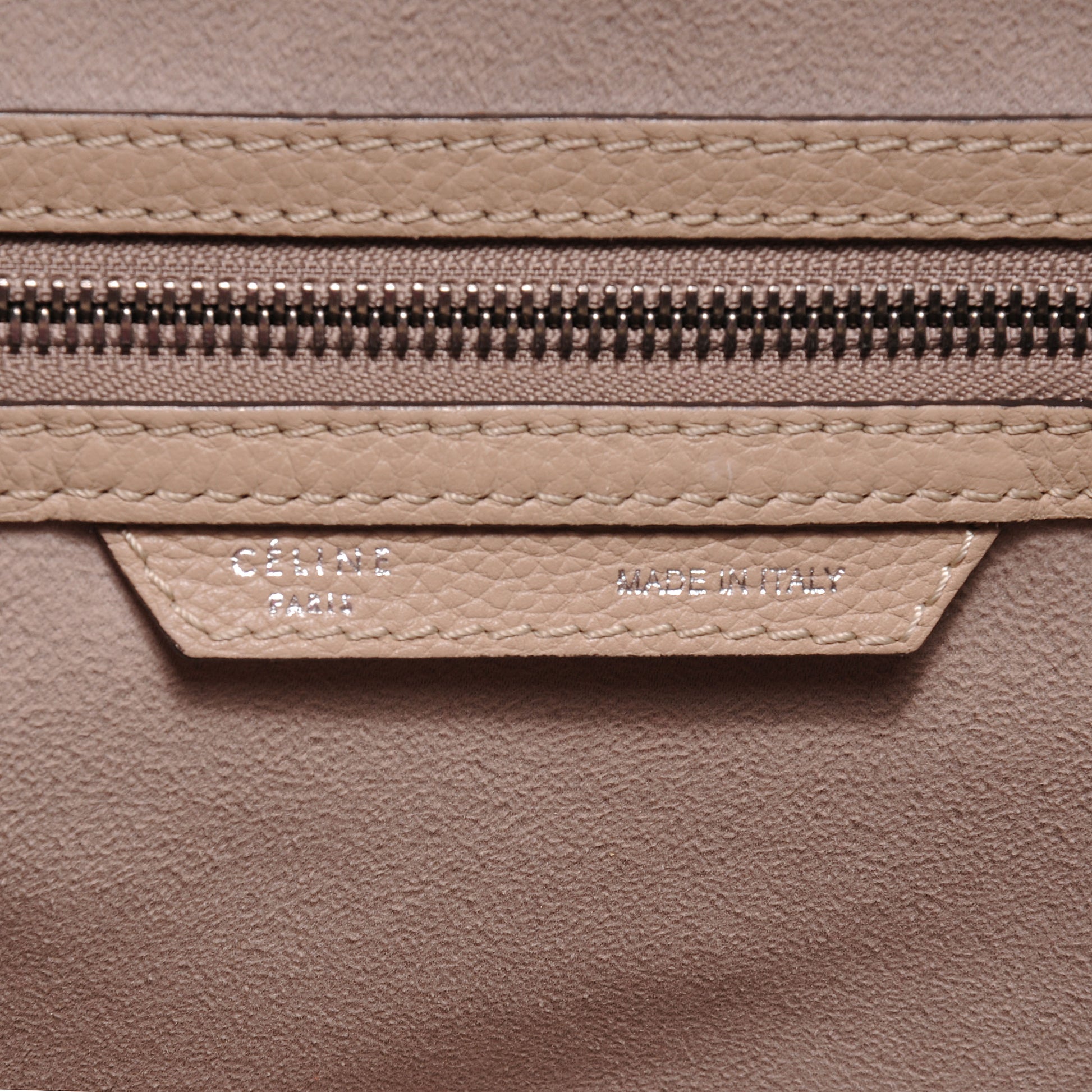 Celine Drummed Calfskin Mini Luggage Dune 6 of 7