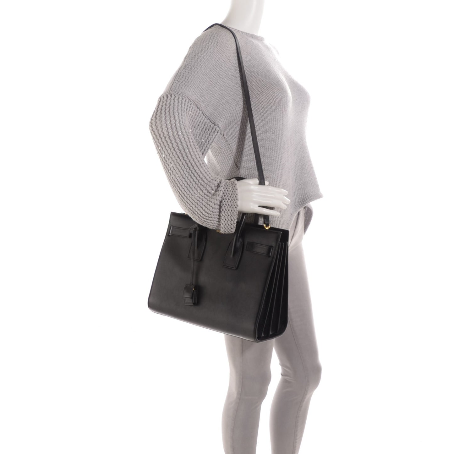 Calfskin Small Sac De Jour Black