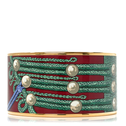Hermes Enamel Printed Brandebourgs Extra Wide Bracelet 3 of 5