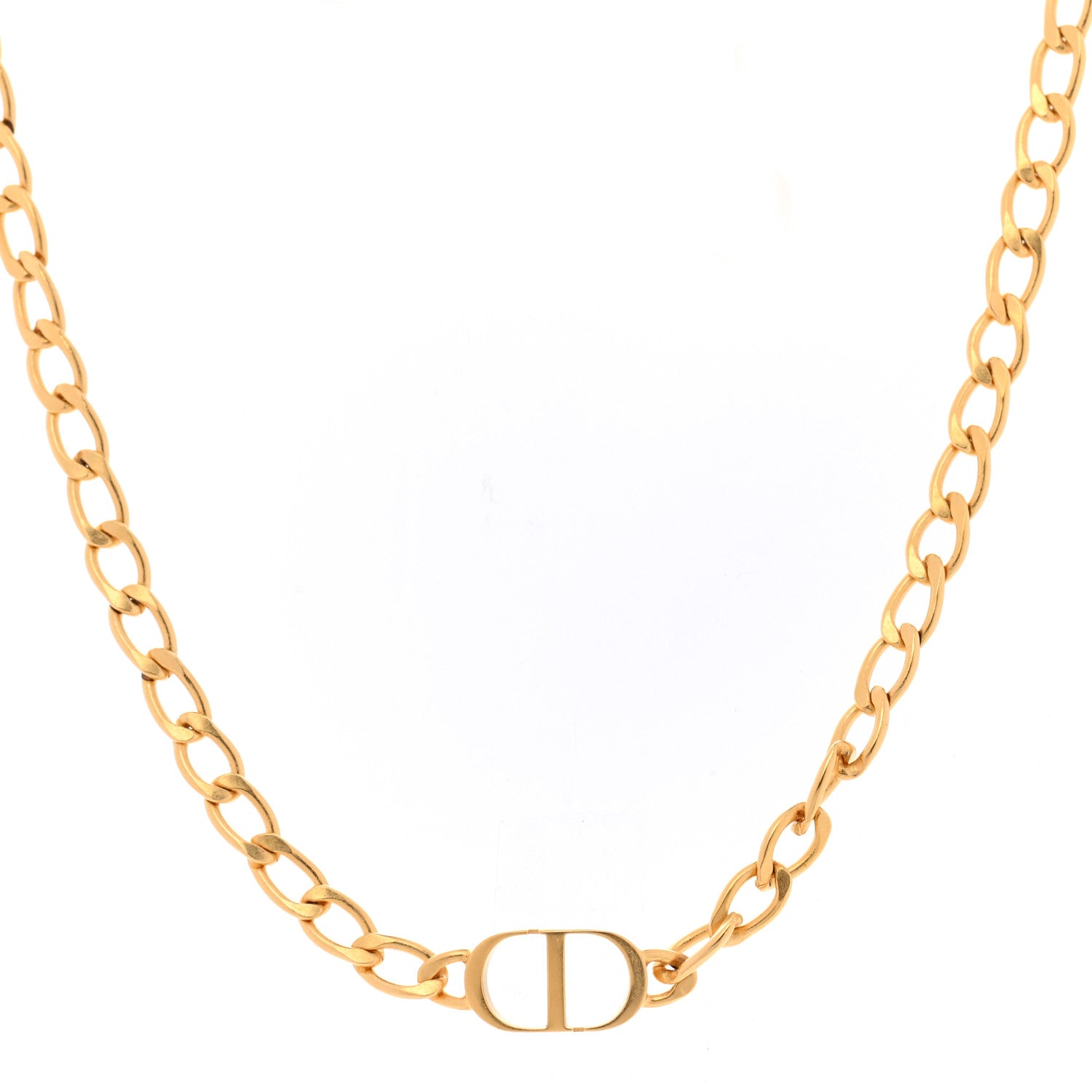 Christian Dior Metal Petit CD Choker Necklace Gold 1 of 6