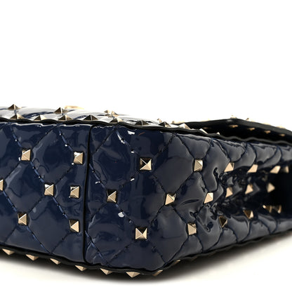 Valentino Garavani Patent Medium Rockstud Spike Shoulder Bag Pure Blue 10 of 11