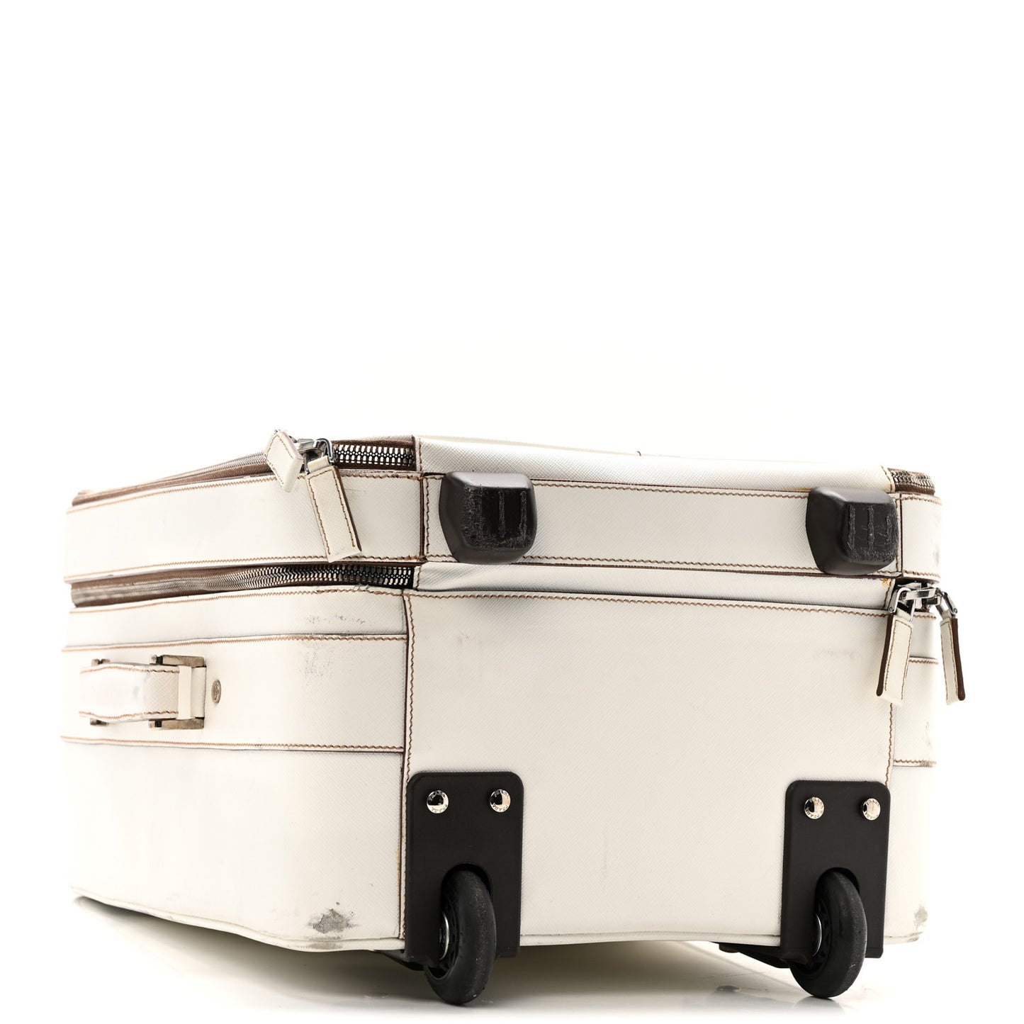 Saffiano Travel Trolley Luggage White