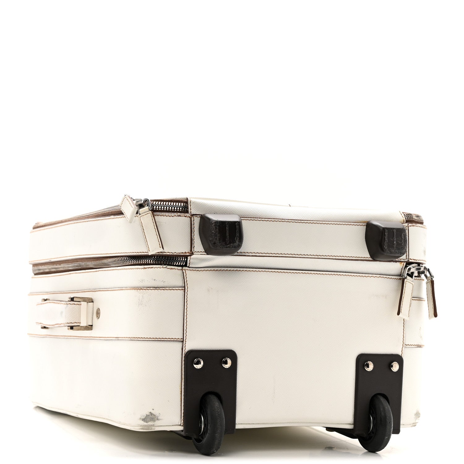Prada Saffiano Travel Trolley Luggage White 6 of 30