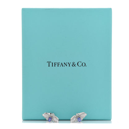 Tiffany Platinum Diamond Tanzanite Paper Flowers Firefly Earrings 6 of 6